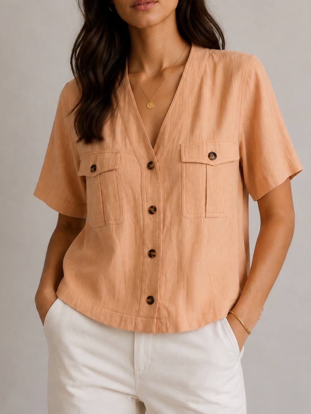 Loro Piana V neck Top Medium